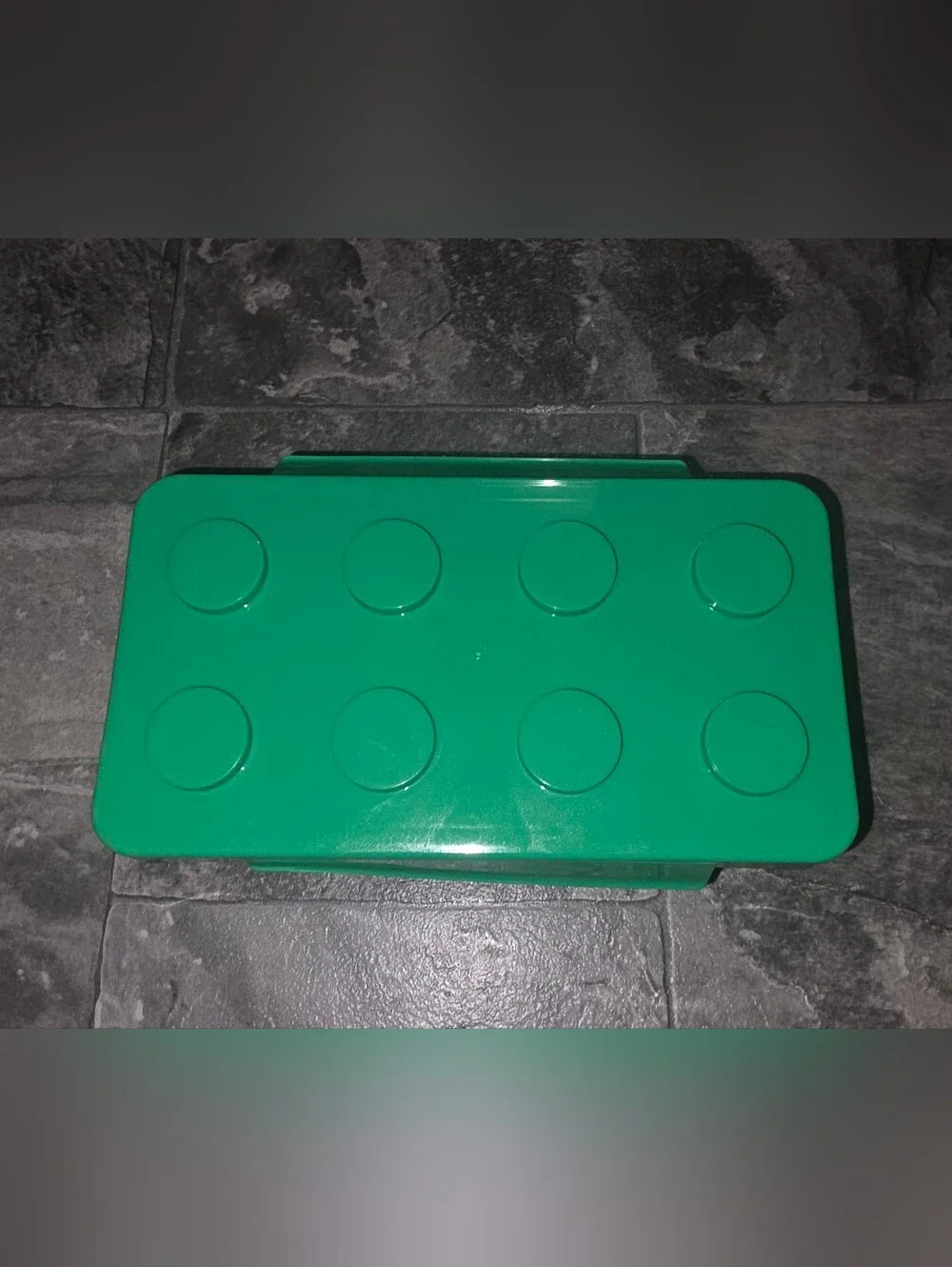 Clear Storage Box with Green Lego Stackable Insert - Home Organization BNIB